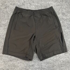 Lululemon Mens Pace Breaker Lined Shorts 9" Sz L Black Athletic Workout *FLAW*